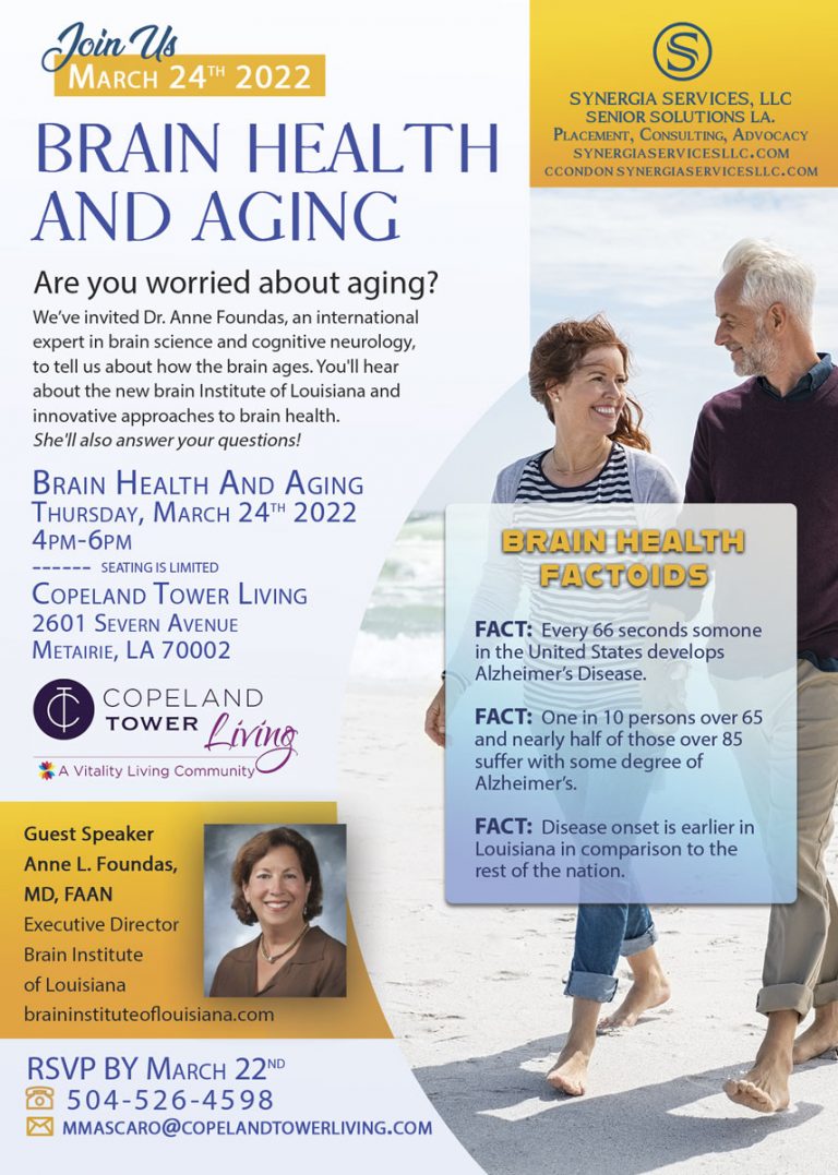 Read more about the article Brain Health and Aging Forum, March 24 in Metairie