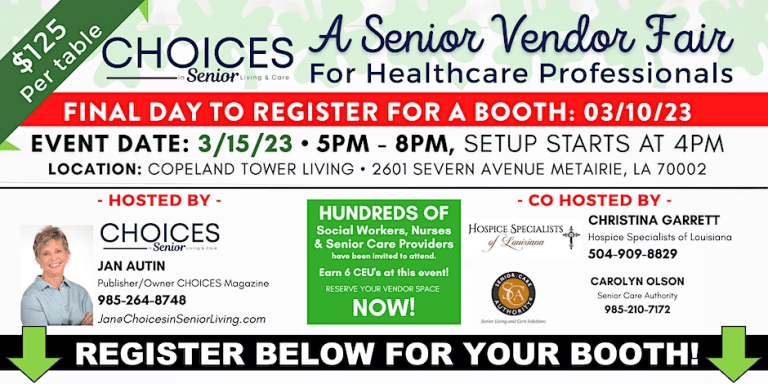 Read more about the article Spring Senior Vendor Fair, March 15, 2023